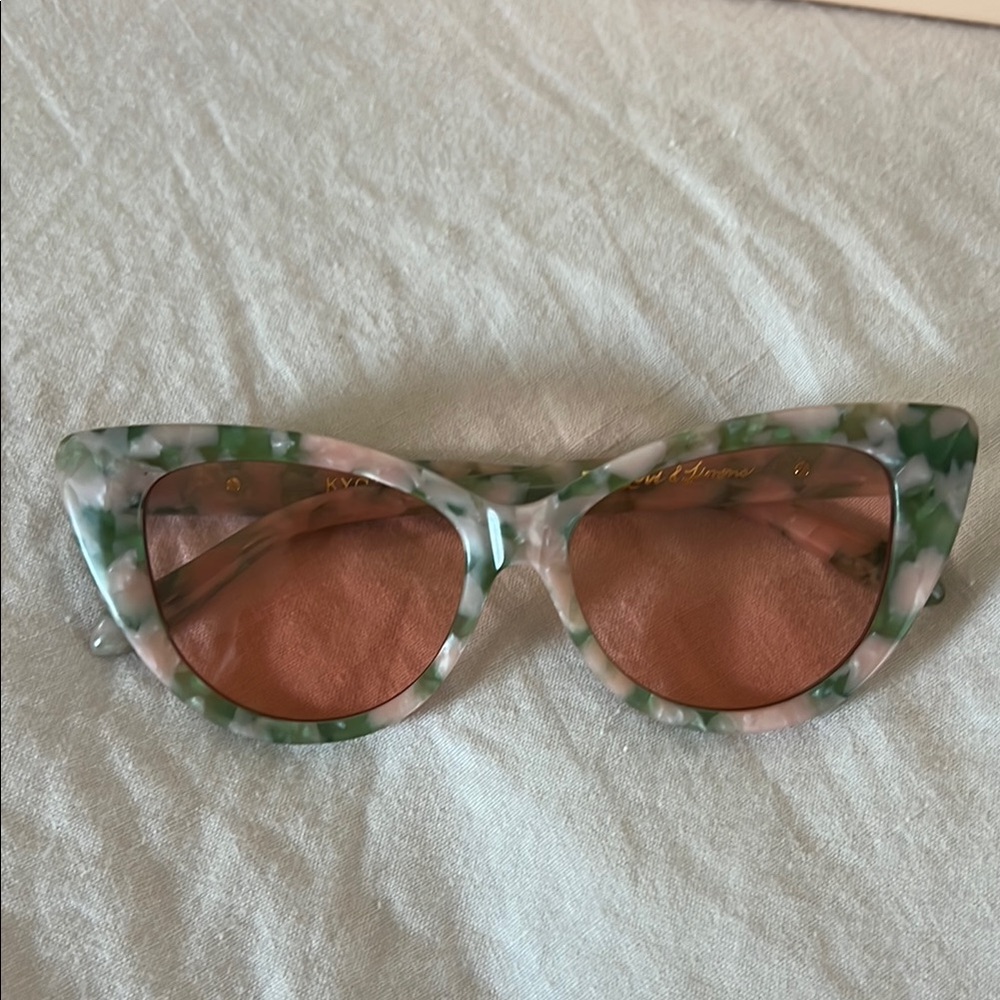 Sonix Green and Pink Cat-Eye Sunglasses
